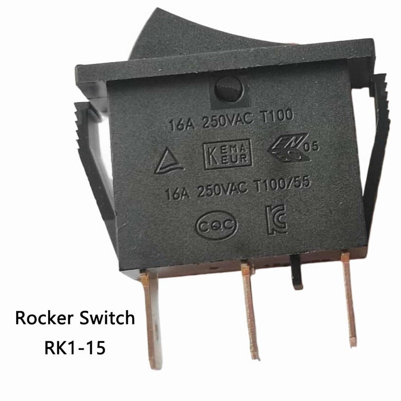 AMUSCHAT مفتاح راكر Rk1-15، 16A 250VAC T100/55، 125VAC، 3 دبابيس 2 وضعيات، مفتاح إبهام تشغيل-إيقاف، مفتاح طاقة، أسود، 2 قطعة - Image 5
